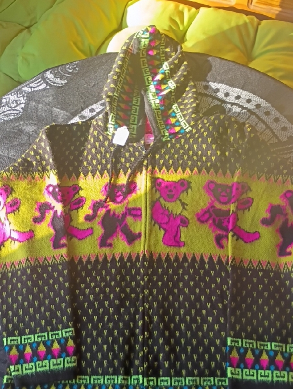 Handmade Steal Your Face & Marching Bears Imported Zip Up Hoodie Alpaca Soft